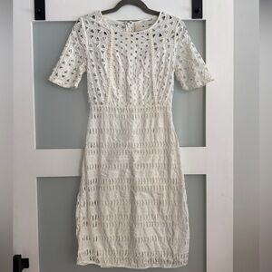 Anthropologie Eyelet Lace Midi Dress